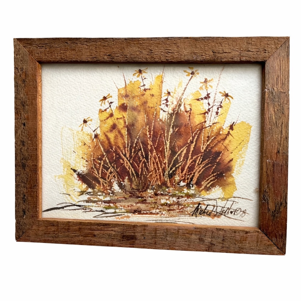 Framed Art Fall foliage rustic wood frame